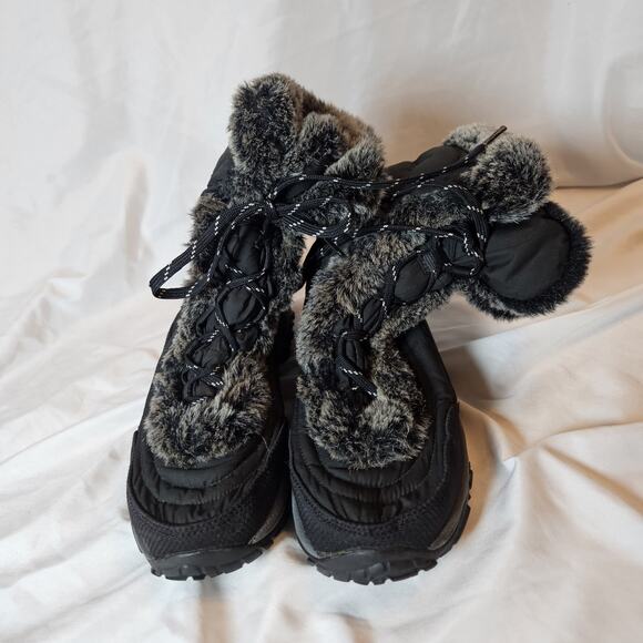 The North Face Women’s Nuptse Faux Fur Puffer Boots Black Size 6 - Picture 4 of 6